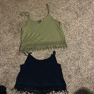 Green and Navy lacey tank tops from forever 21. Both size small.